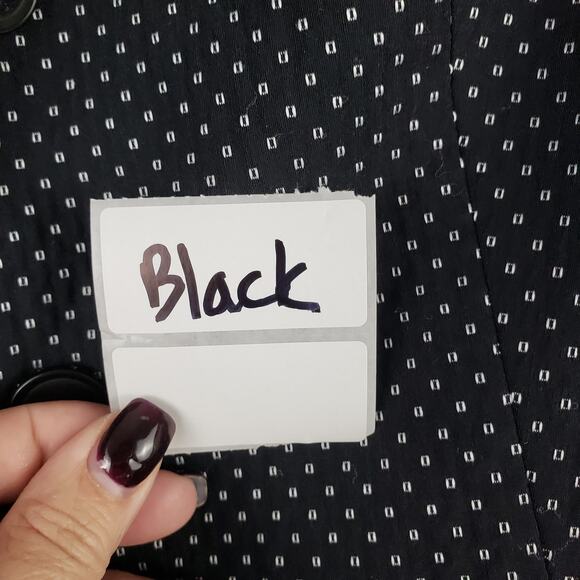 Tommy Hilfiger Womens Size 6 Polka Dot Blazer Jacket Black Preppy Academia Twee - Picture 12 of 13